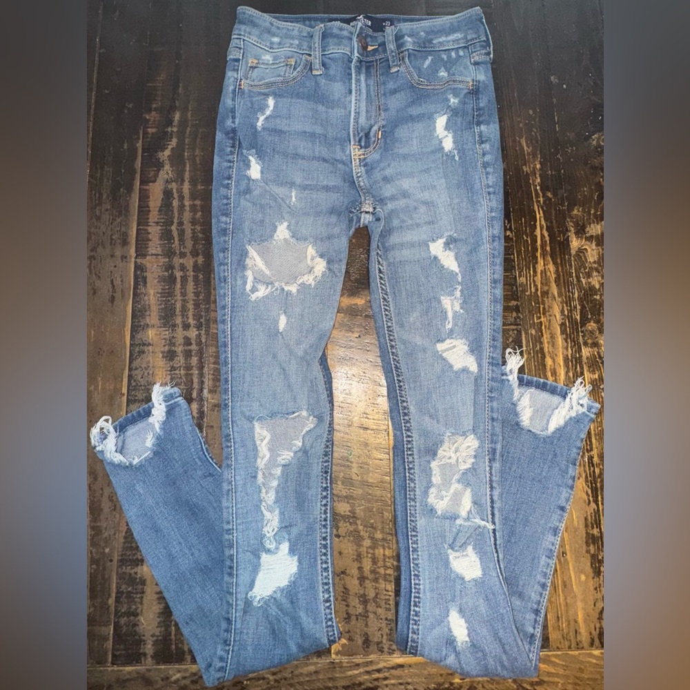 Hollister Light Blue Distressed Skinny Jeans